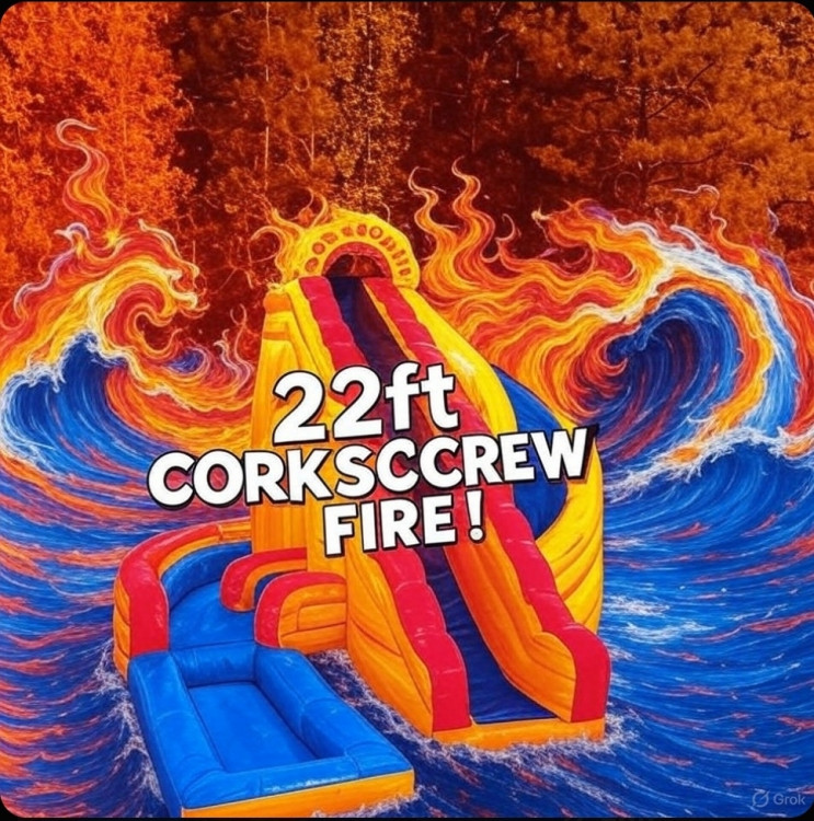 22' CorkScrew Fire  Wet Slide
