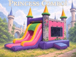 Single lane Princess Bouncer slide Combo dry