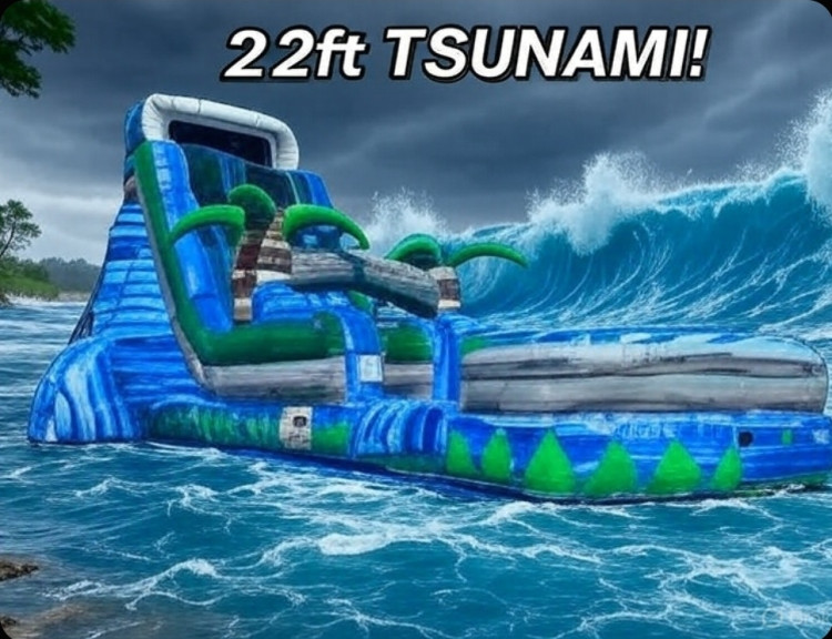 22' tsunami waterslide with pool